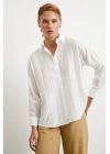 Dokulu Gömlek Beyaz