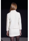 Düğmeli Simli Ceket Beyaz