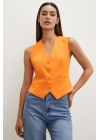 Düğmeli Yelek Turuncu