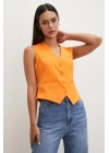Düğmeli Yelek Turuncu