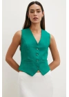 Düğmeli Yelek Yeşil