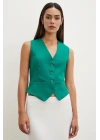 Düğmeli Yelek Yeşil