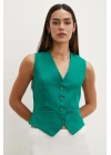 Düğmeli Yelek Yeşil