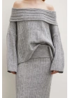 Etekli Madonna Yaka Takım Gri