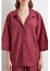 Fakir Kol Oversize Gömlek Bordo