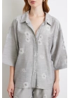 Fakir Kol Oversize Gömlek Gri