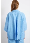 Fakir Kol Oversize Gömlek Mavi