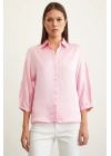 Fakir Kol Saten Gömlek Pembe