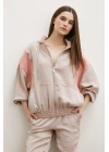 Fermuarlı Garnili Sweatshirt Bej