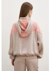 Fermuarlı Garnili Sweatshirt Bej