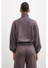 Fermuarlı Sweatshirt Kahve
