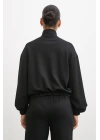Fermuarlı Sweatshirt Siyah