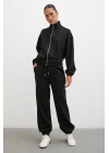 Fermuarlı Sweatshirt Siyah