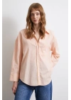 Filamingi Çizgili Gömlek Pudra