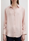 Floş Basic Saten Gömlek Pembe