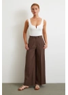 Geniş Paça Palazzo Pantolon Kahve