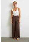 Geniş Paça Palazzo Pantolon Kahve