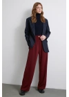 Geniş Paça Pantolon Bordo