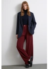 Geniş Paça Pantolon Bordo