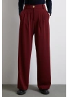Geniş Paça Pantolon Bordo
