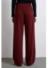 Geniş Paça Pantolon Bordo