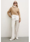 Geniş Paça Pantolon Krem