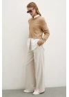 Geniş Paça Pantolon Krem