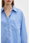 İnce Çizgili Gömlek Mavi