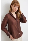 İnce Modal Gömlek Kahve