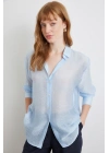 İnce Modal Gömlek Mavi