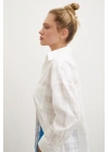 Kareli Poplin Gömlek Beyaz