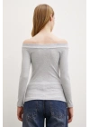 Kayık Yaka Bluz Gri