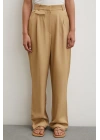 Kemer Detaylı Klasik Pantolon Bej
