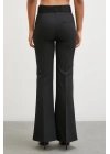 Kemerli İspanyol Paça Pantolon Siyah