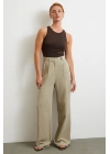 Keten Palazzo Pantolon Gri