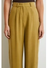 Keten Palazzo Pantolon Olive