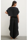 Keten Şalvar Takım Siyah