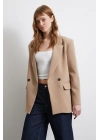 Klasik Poliviskon Ceket Bej