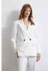 Klasik Poliviskon Ceket Ekru