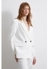 Klasik Poliviskon Ceket Ekru