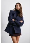 Klasik Poliviskon Ceket Lacivert