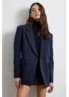 Klasik Poliviskon Ceket Lacivert