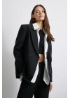 Klasik Poliviskon Ceket Siyah