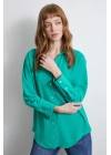 Klasik Saten Gömlek Yeşil