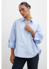 Kol Apoletli Gömlek Mavi