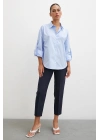 Kol Apoletli Gömlek Mavi
