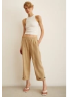 Lastikli Salaş Pantolon Bej