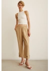 Lastikli Salaş Pantolon Bej