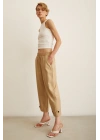 Lastikli Salaş Pantolon Bej