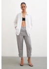 Lastikli Salaş Pantolon Gri